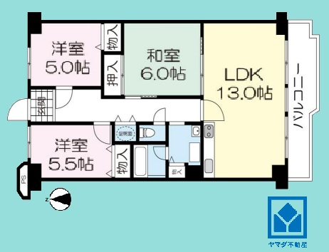 パレス南塚口１号棟の間取り