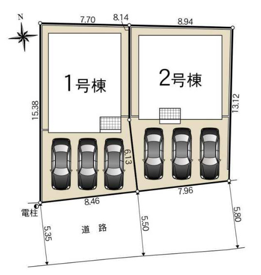 【本日ご案内可能】知立市弘法町　全2棟の区画図|全体区画数｜全2棟
◆駐車並列3台可能！(但し、車種による)
◎まずは、お気軽にお問い合わせください。現地を案内しながら周辺環境も見て頂けます。                            