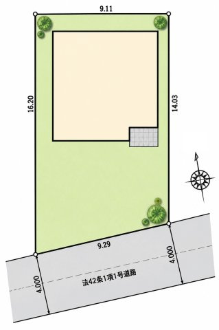 昭島市宮沢町1丁目　新築戸建全1棟の区画図