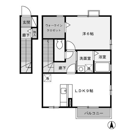 【間取り】 | リビングタウン下石倉　Ｄ
