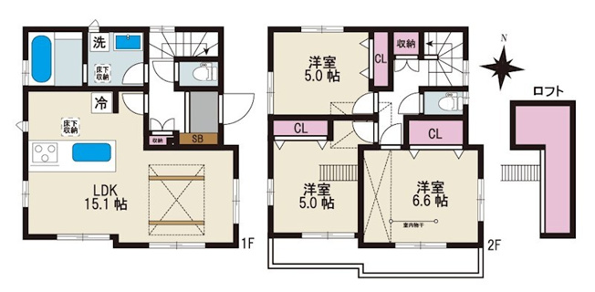 【間取り】 | BLOOMING MAISON杉並区下高井戸1号棟