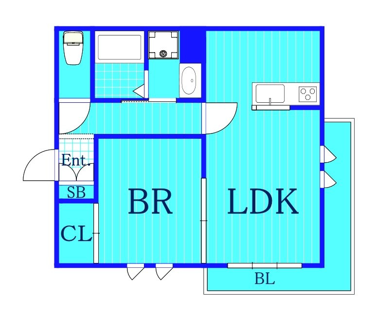 ルーチェへーベルメゾン元住吉の間取り|使いやすい1LDKの間取りです。