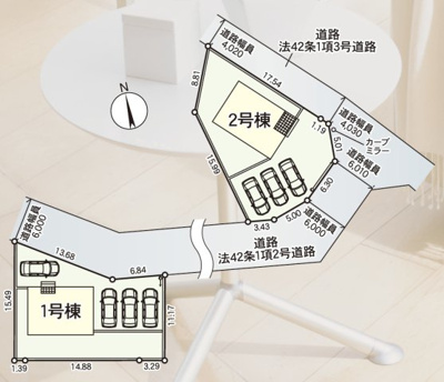 【区画図】 | Cradle garden　東根市神町東第６　１号棟