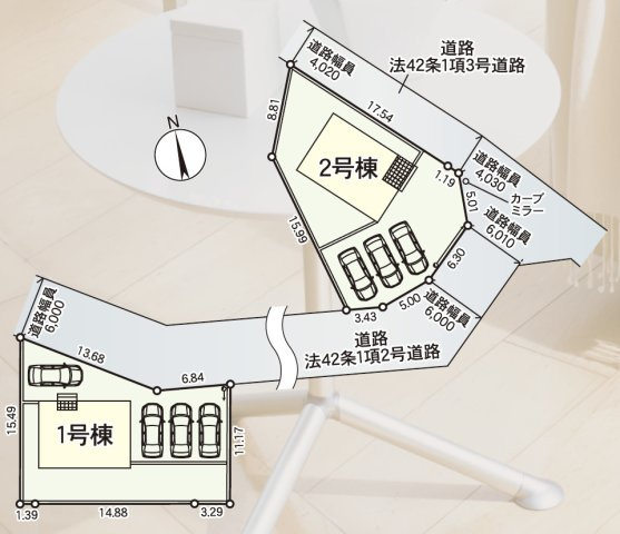 【区画図】 | Cradle garden　東根市神町東第６　１号棟