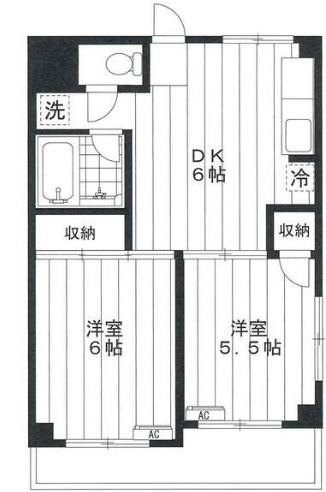 中野区中野２丁目の賃貸マンションの間取り