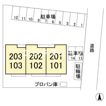 クレール半田の区画図|高崎、前橋、伊勢崎エリアのお部屋探しはエンドスケープまで！お客様の理想お聞かせ下さい♪