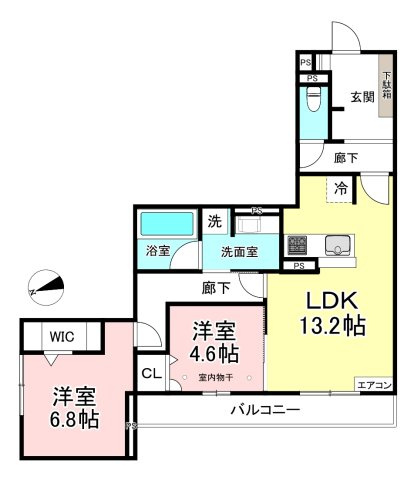 【間取り】 | 【新築】フォレ　アベニール | カップルさんやファミリーさんにもオススメの2LDKタイプ！全室洋室でお掃除もラクラク♪なんと言っても角部屋・最上階なのが嬉しい♪