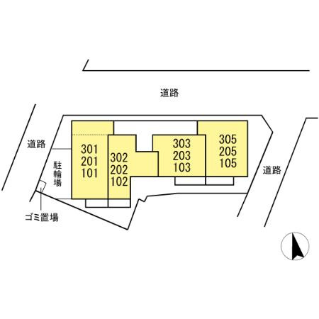 フェリーチェ新川崎の区画図
