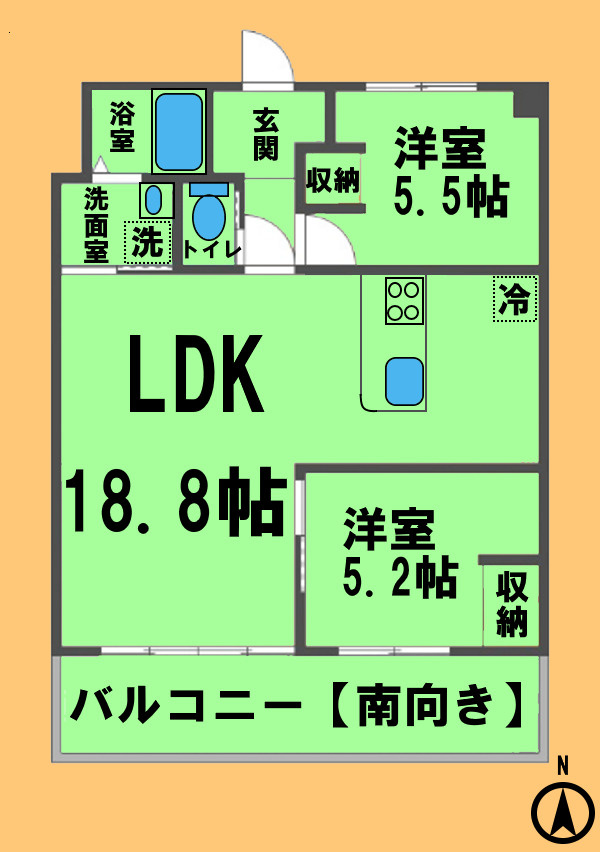 コーポ中村第10の間取り
