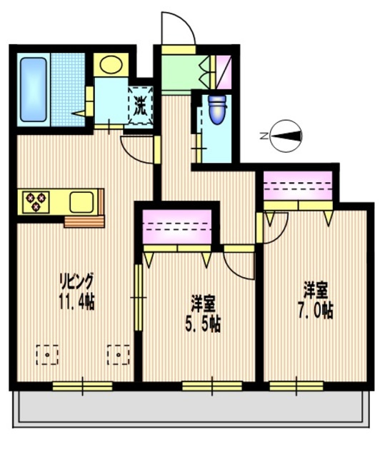 ハーモニーエラの間取り|全部屋バルコニーに面した明るい室内