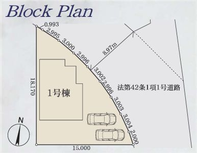 藤沢市大庭新築戸建て　5期1号棟の区画図|区画図「藤沢市大庭新築戸建て」