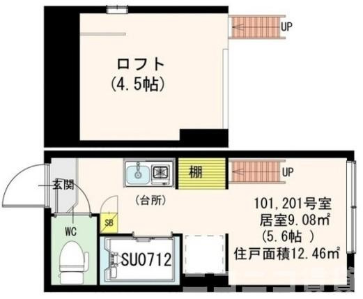 文京区水道２丁目のアパートの間取り