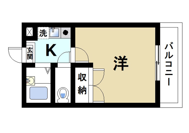 レオパレスエスパールビラの間取り|1K