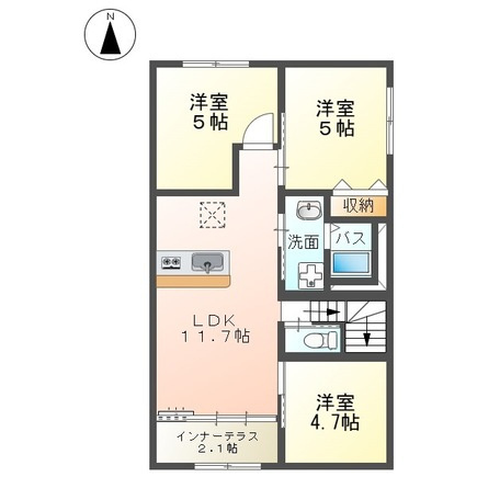 【間取り】 | (仮称)箕面市小野原東　新築アパート