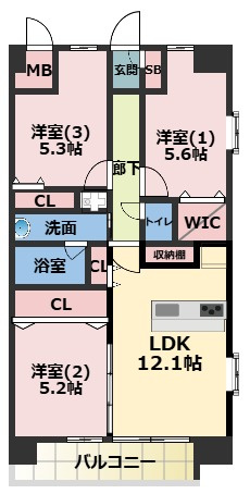 スプランディッド大阪NAMBA　LINEの間取り