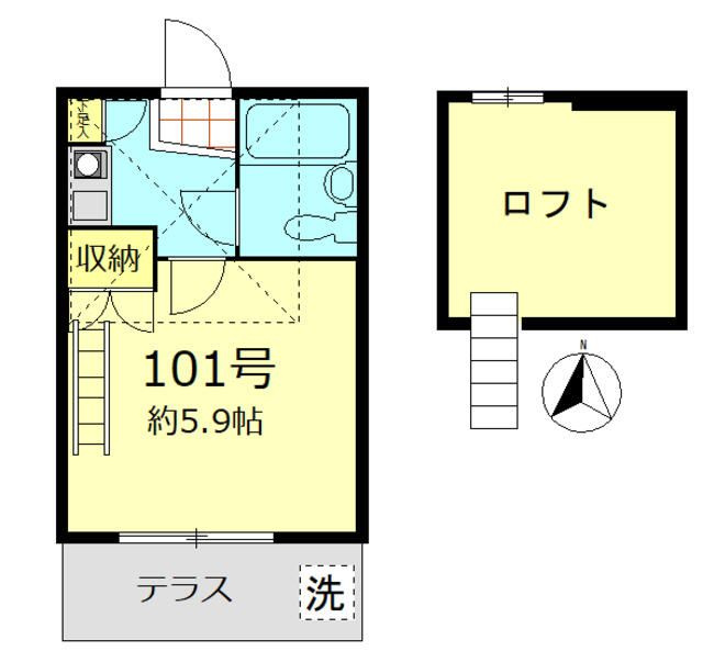 アミュズメント大和町第２の間取り
