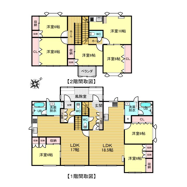 北見市川東３５７番地３８、３９　土地２筆付き２世帯中古売家の間取り