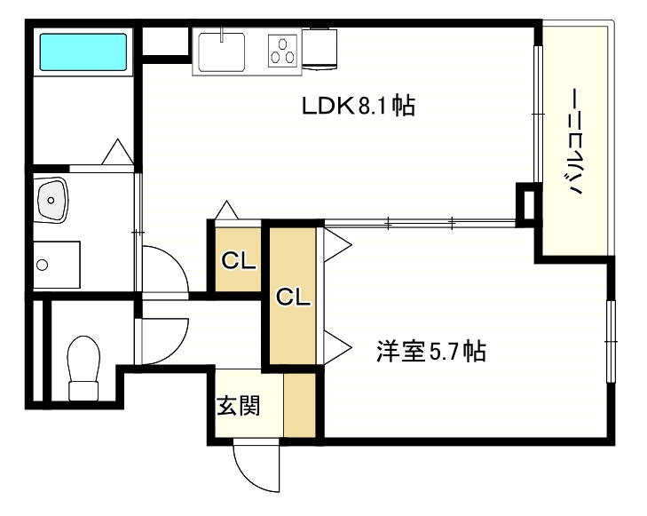 Hicaltha　大阪南恩加島の間取り
