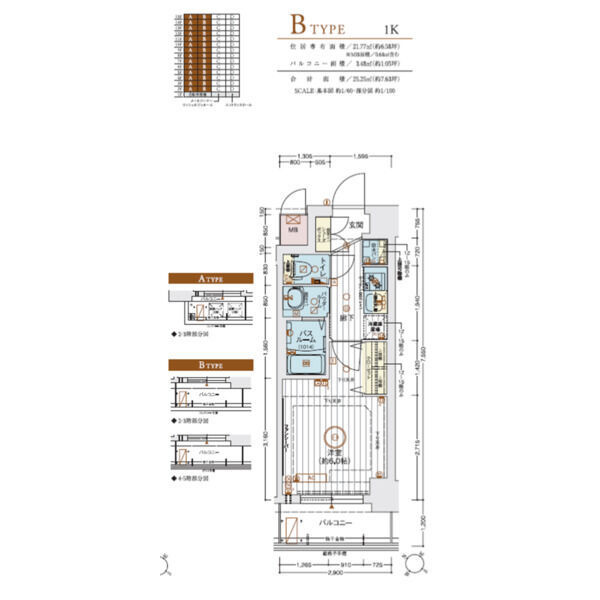 名古屋市熱田区外土居町の賃貸マンションの間取り