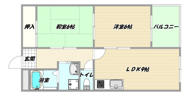 大阪市東淀川区東中島１丁目の賃貸マンションの間取り