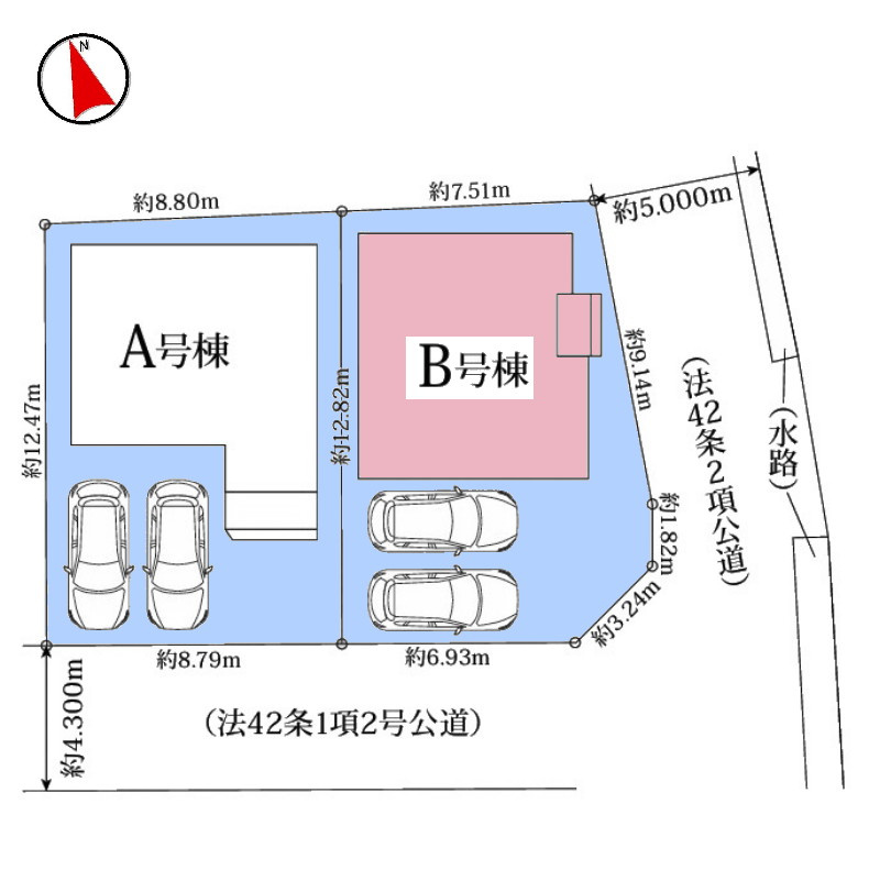 神戸市西区玉津町高津橋全２棟B号棟　新築戸建のエントランス|角地につき陽当たり良好！前面道路もゆったりしており交通量も少なく安心です！