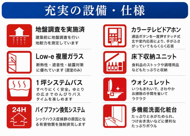 羽村市栄町2丁目　新築戸建全1棟のその他|快適な新生活を支える設備・仕様が充実！暮らしやすさに配慮された住まいです。