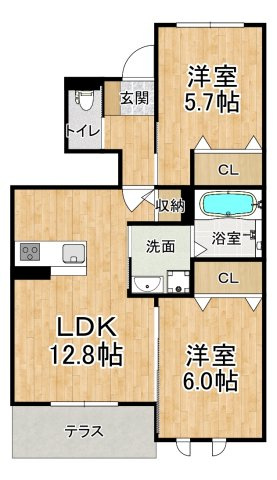 Casa　Gluckの間取り|※間取りが現況と異なる場合は現況を優先します※