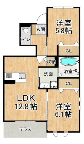 Casa　Gluckの間取り|※間取りが現況と異なる場合は現況を優先します※