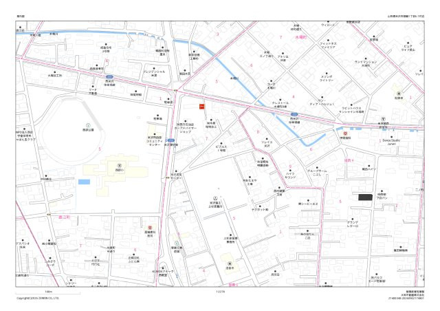 山形県米沢市城西4丁目の地図