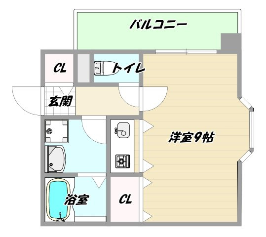 大阪市東淀川区東中島１丁目の賃貸マンションの間取り