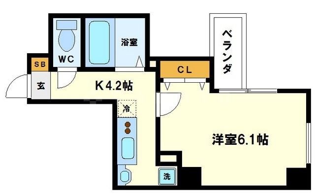 プレミアム新町Ⅲの間取り|プレミアム新町III　開放感ある間取