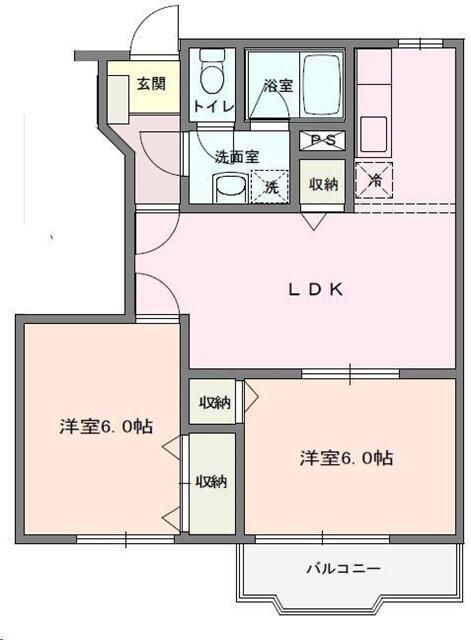 座間市入谷東２丁目のアパートの間取り