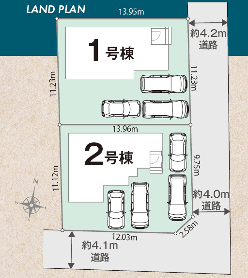 リナージュ石井町石井　01期の前面道路含む現地写真