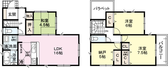 加古川市第11平岡町一色（全1棟）　新築の間取り
