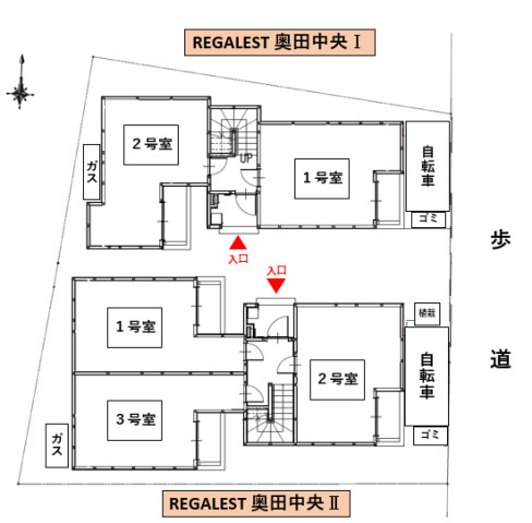 REGALEST 奥田中央Ⅱの区画図