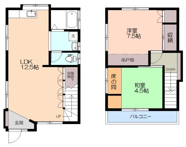 品川区中延３丁目の一戸建ての間取り
