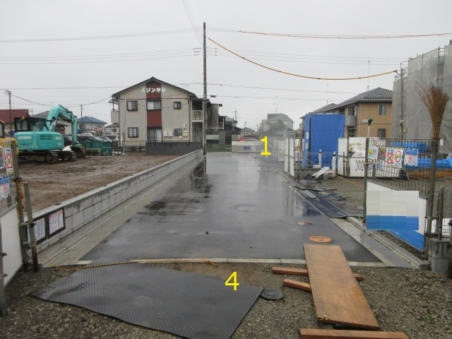 【仲介手数料無料】新築戸建　深谷市上野台3391-1（全4棟）の前面道路含む現地写真