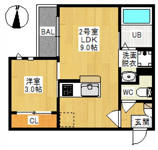 GRANDTIC FLEURIR西崎の間取り