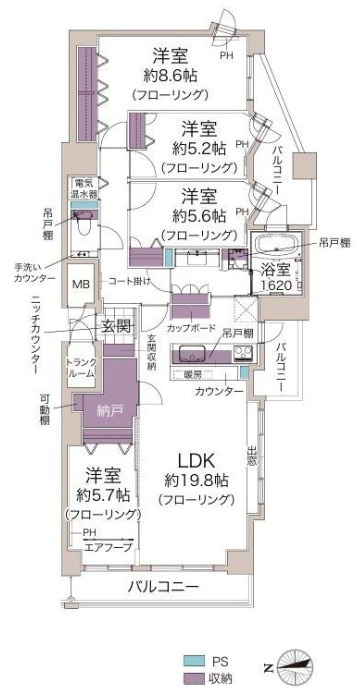 じょうてつアイム月寒Aステージの間取り