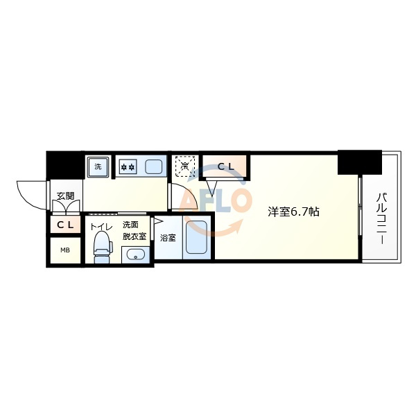 エステムコート阿波座プレミアム　本田小学校区の間取り|エステムコート阿波座プレミアム　開放感ある間取り