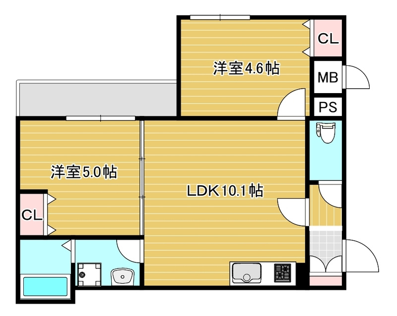 セレニティ小若江B棟の間取り