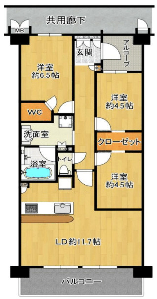 夕陽ヶ丘リバーガーデンの間取り