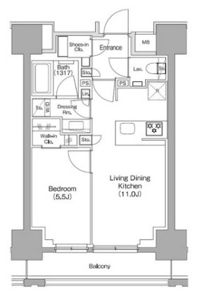 ザ・パークハビオ新御徒町の間取り|間取りです。