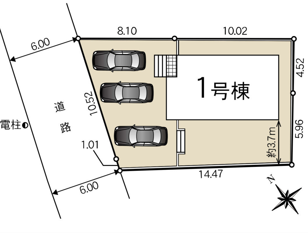 新築戸建　富士市厚原第18　全1棟　1号棟の区画図