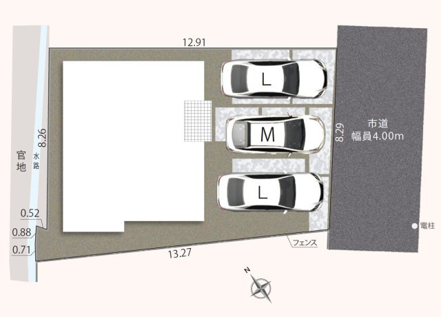 新築戸建　静岡市葵区北五丁目5期　全1棟の区画図