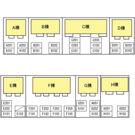 グリーンアヴェニュー　Ｈ棟の区画図