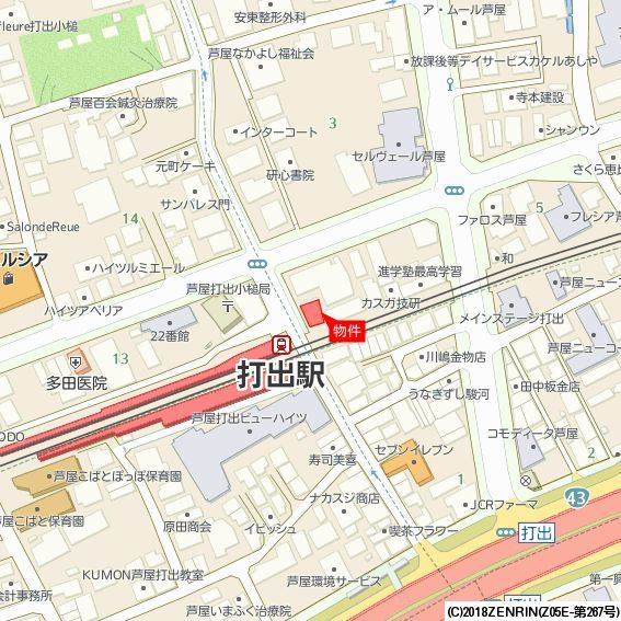 ＦＯＲＴＥ　ＡＳＨＩＹＡの地図
