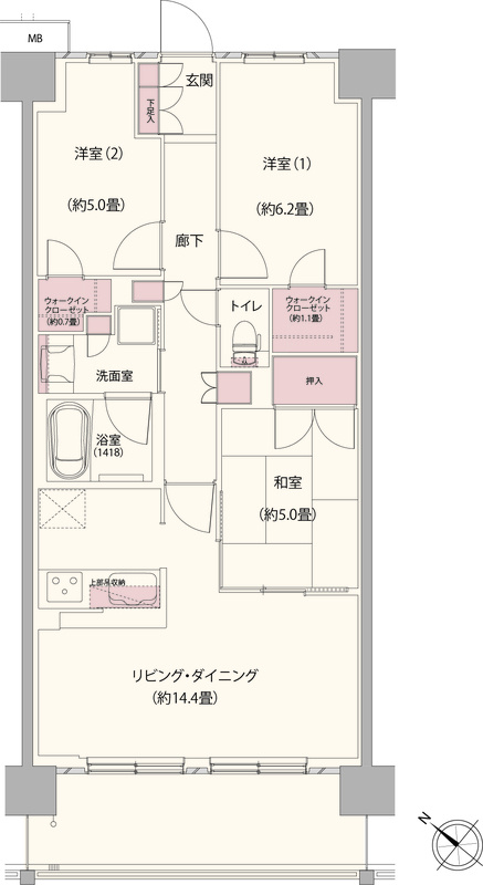 クレストフォルム柏サウスウイング の間取り
