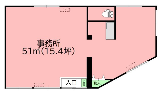 秦野市北矢名の事務所の間取り