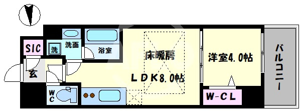 アーバネックス西天満の間取り|アーバネックス西天満　開放感のある間取り